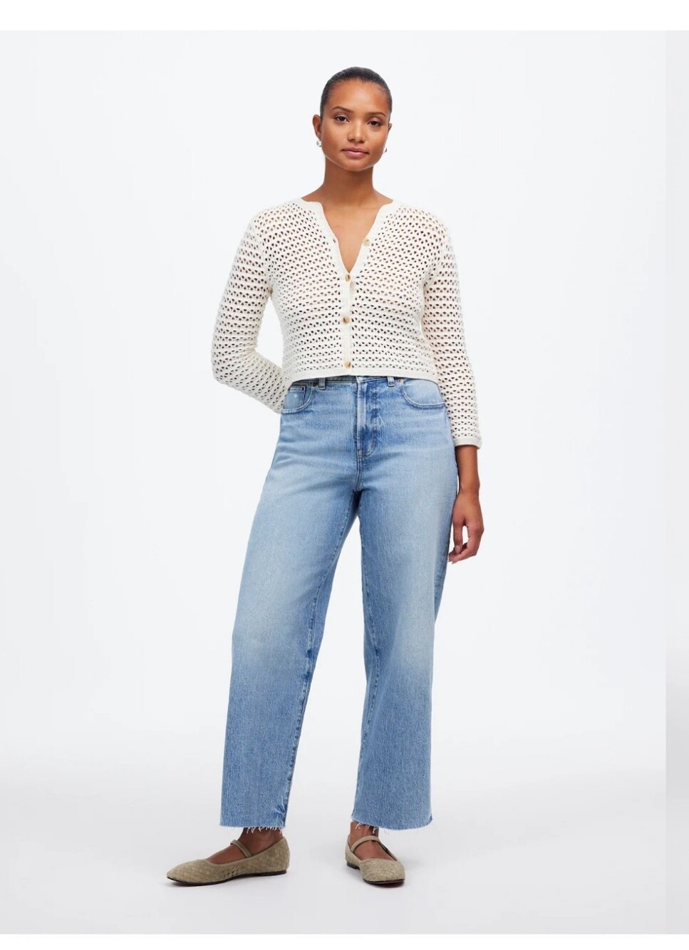 NWT Madewell The Curvy Perfect Vintage Wide-Leg Crop Jean Hallstead Wash